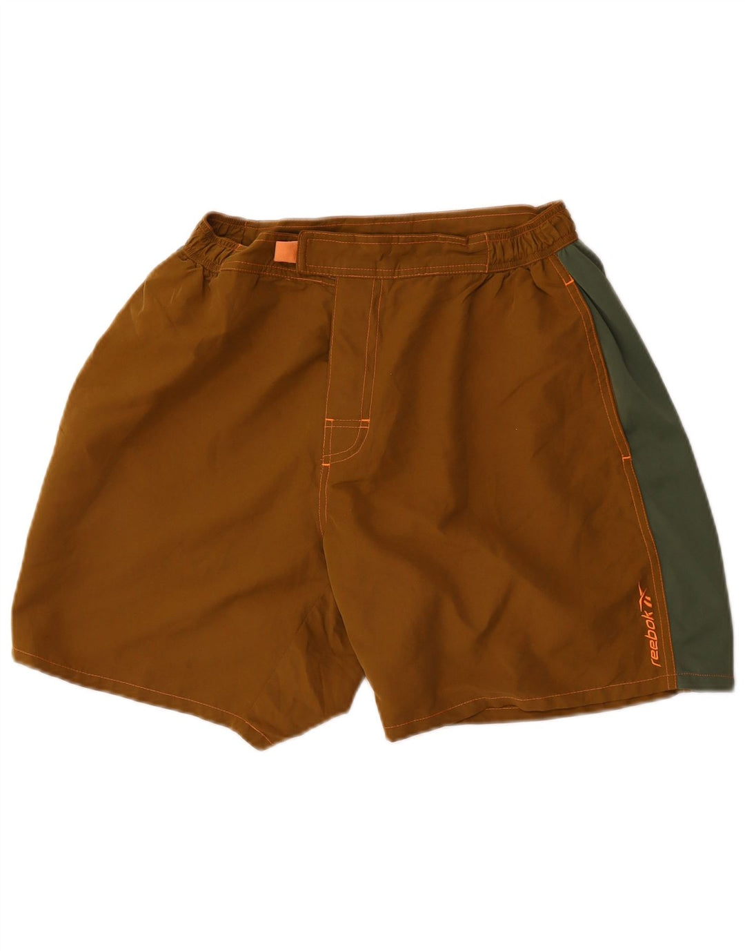 Pantaloni scurți de înot Reebok pentru bărbați, kaki, poliester color bloc