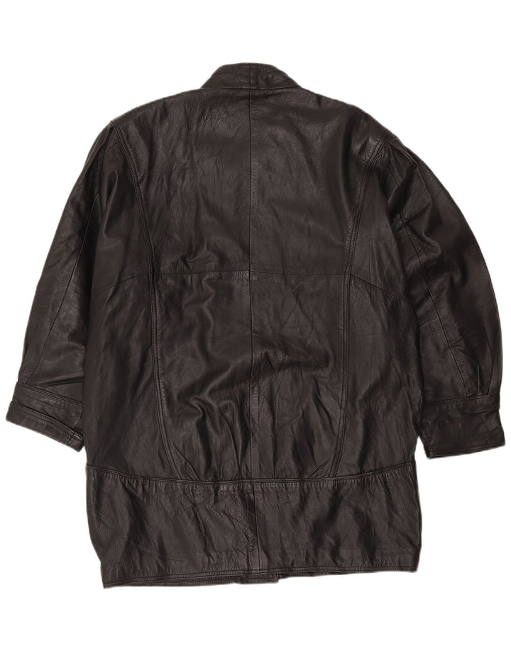 Palton supradimensionat din piele pentru femei Pierce Arrow EU 42 mare negru