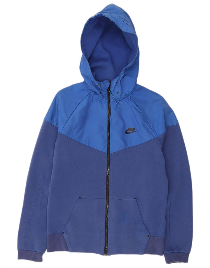 Pulover Nike pentru bărbați, cu fermoar, din bumbac, albastru, bloc de culoare