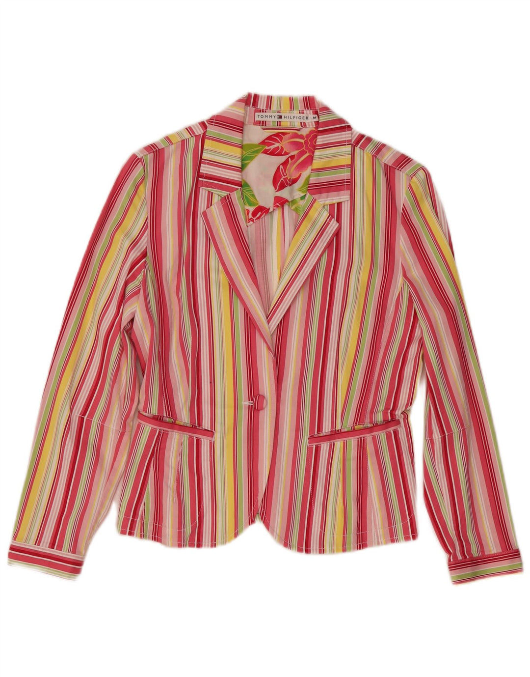 Sacou Tommy Hilfiger pentru femei Crop Blazer UK 12 Medium, multicolore, cu dungi
