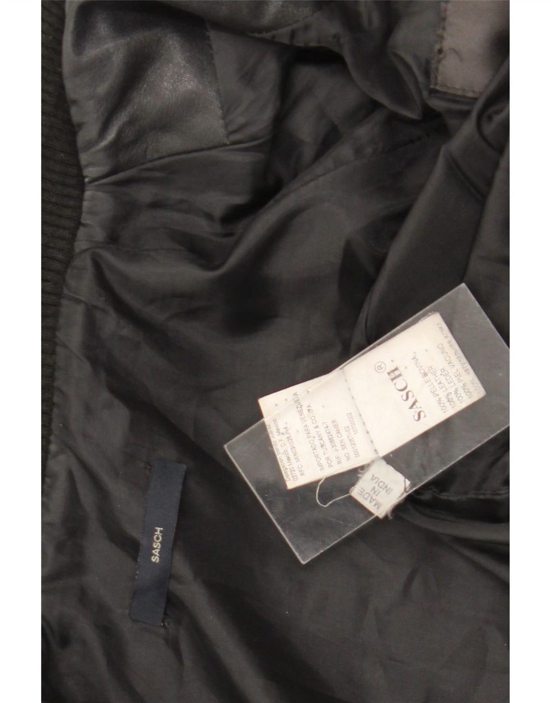 Jachetă de piele crop Sasch pentru femei UK 14 Medium Black