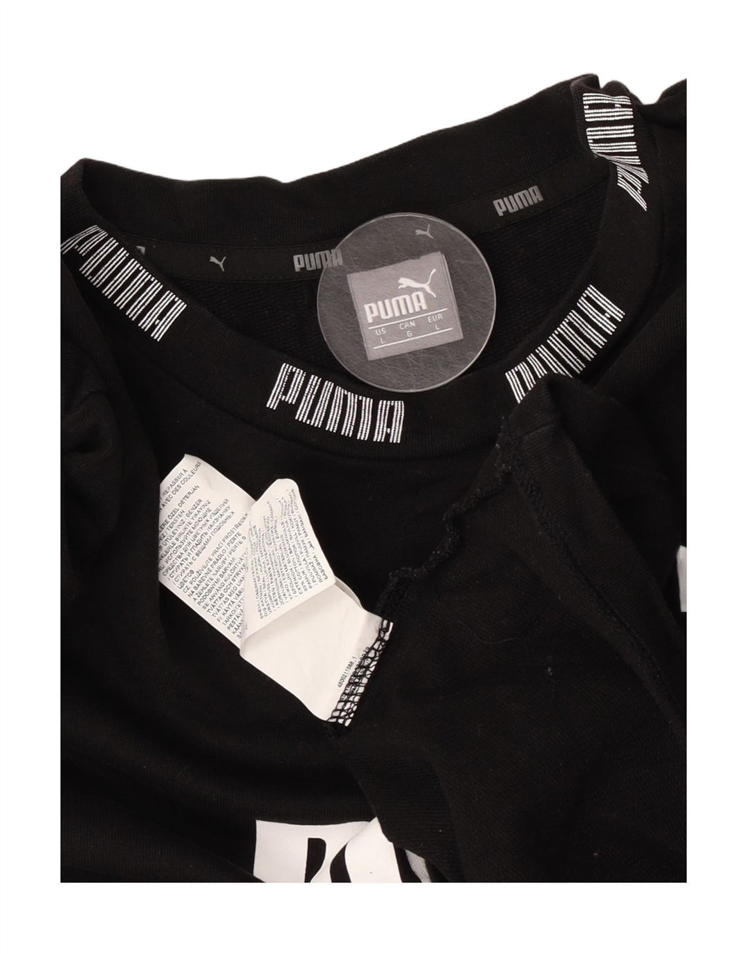 Tricou grafic Puma pentru bărbați Top mare din bumbac negru