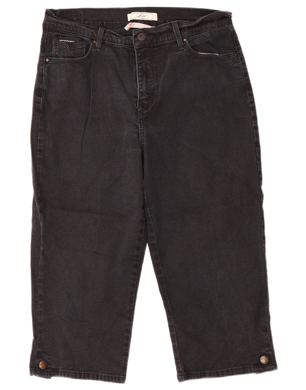 Blugi Capri cu talie înaltă Levi's pentru femei US 12 Large W30 L19 Bumbac gri