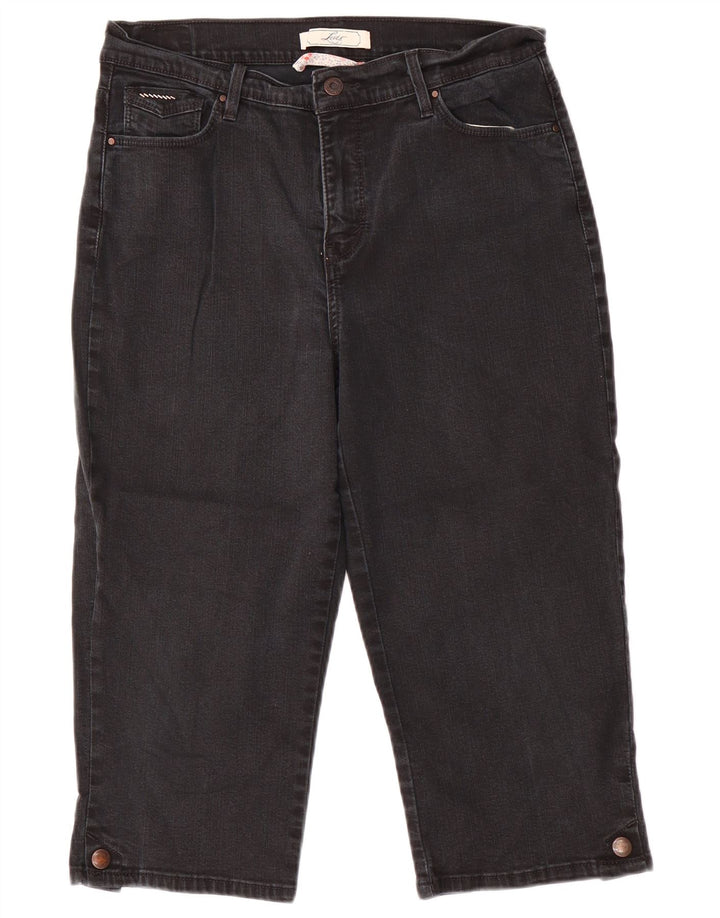 Blugi Capri cu talie înaltă Levi's pentru femei US 12 Large W30 L19 Bumbac gri