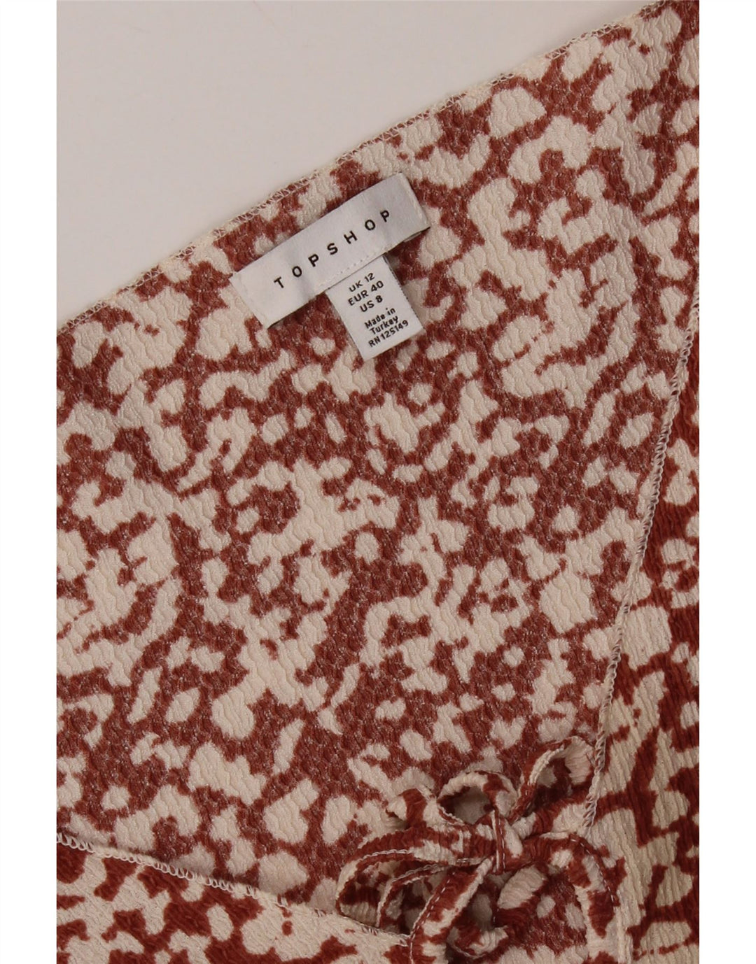 Topshop Rochie A-Line cu model abstract pentru femei UK 12 Maroon mediu