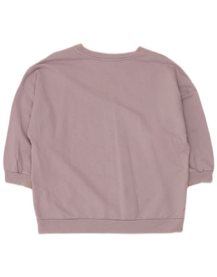 ALL SAINTS Pulover cu grafic supradimensionat pentru femei UK 10 Mic violet