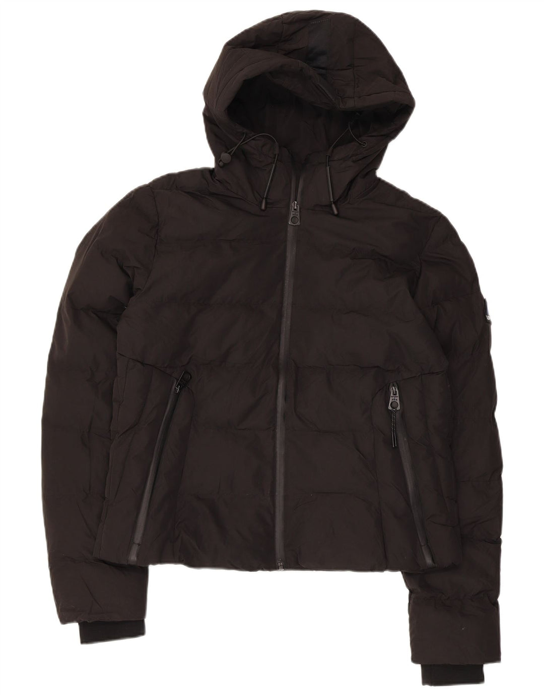 Jachetă căptușită cu glugă pentru femei SUPERDRY UK 12 Poliester mediu negru