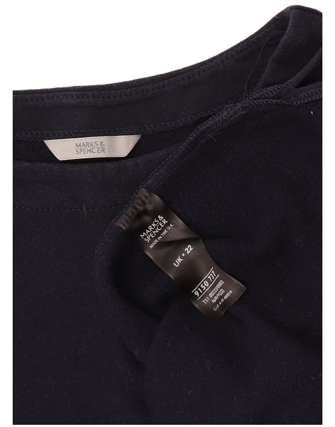 MARKS & SPENCER Pulover pentru damă pentru femei UK 22 3XL Bumbac bleumarin