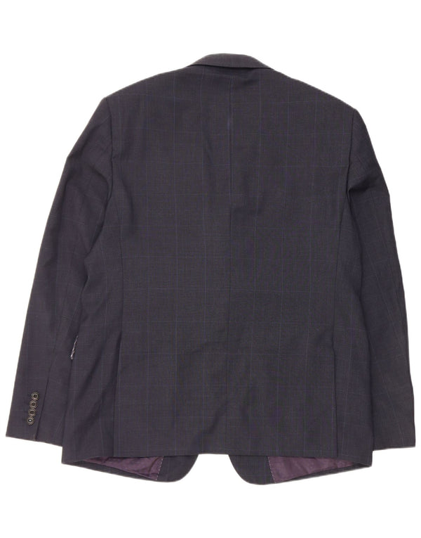 Jachetă pentru bărbați Marks & Spencer Tailored Fit Blazer UK 44 XL Bleumarin Check