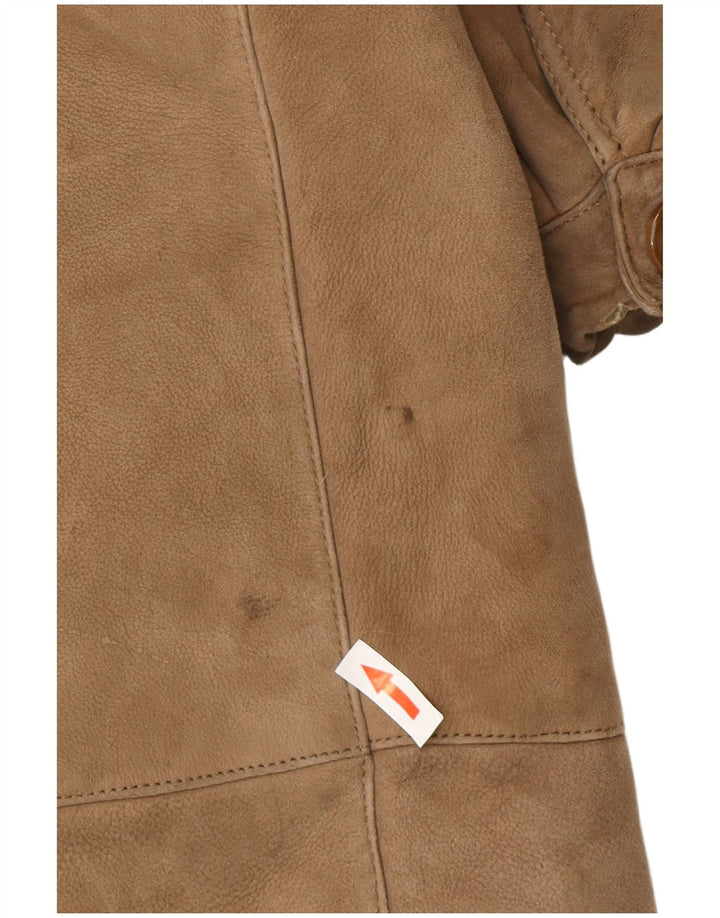 Palton supradimensionat din shearling vintage pentru femei UK 10 mic maro