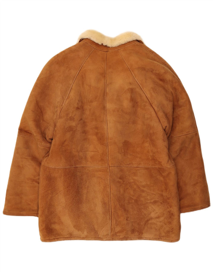 Jachetă din shearling pentru bărbați VINTAGE UK 36 Small Brown Shearling