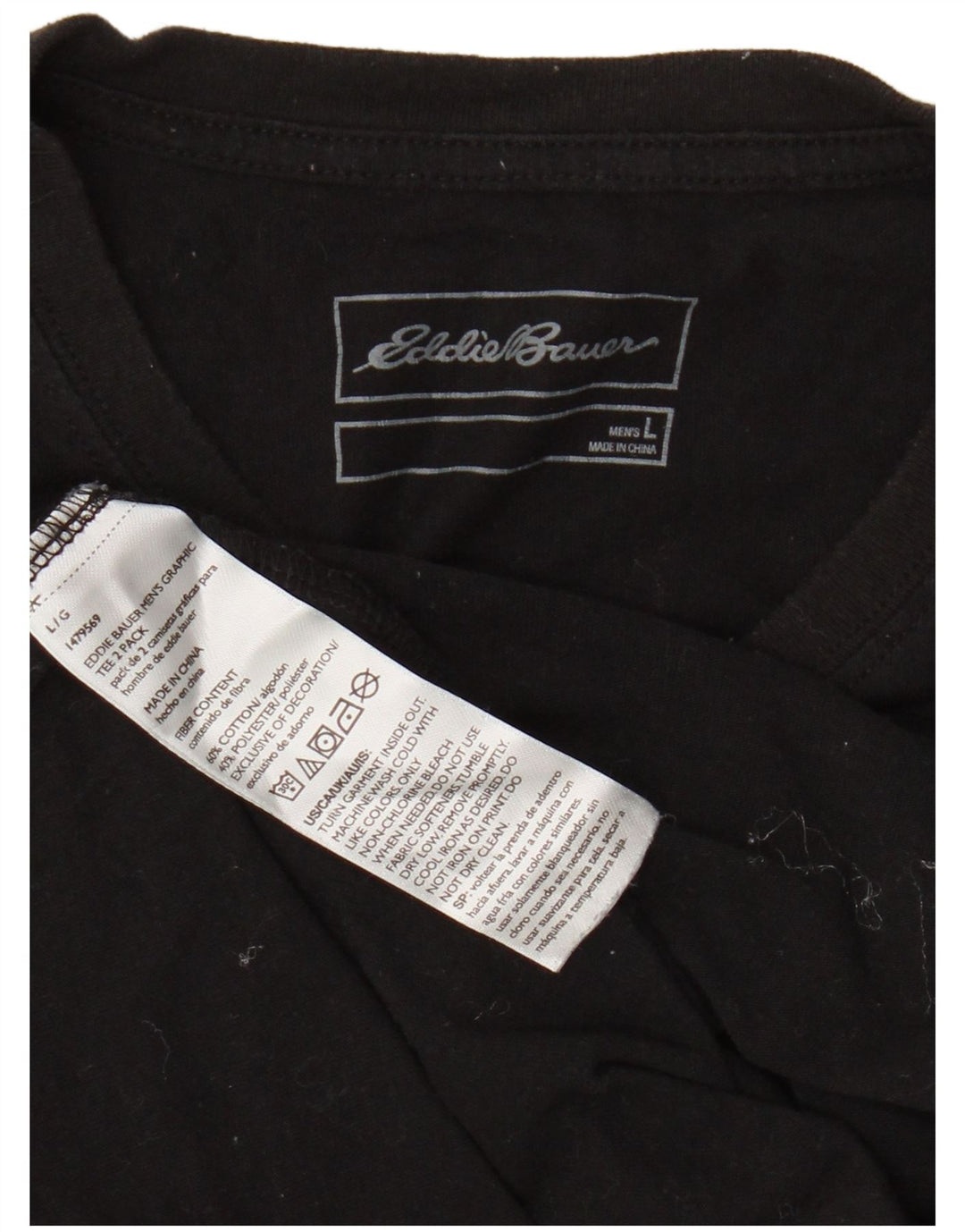 EDDIE BAUER Tricou pentru bărbați Top mare din bumbac negru