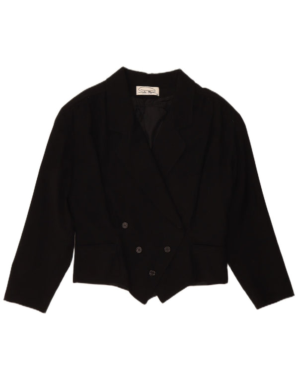 Jachetă Blazer oversized Vintage pentru femei la două piept EU 36 Mic Negru