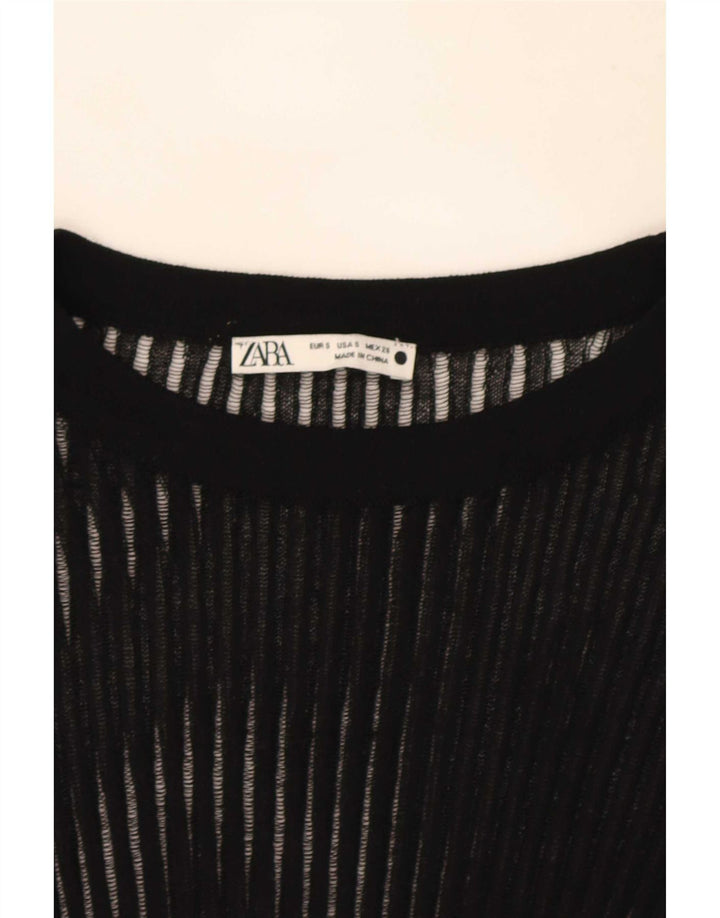 Top femeie Zara cu mânecă lungă UK 8 Small Negru