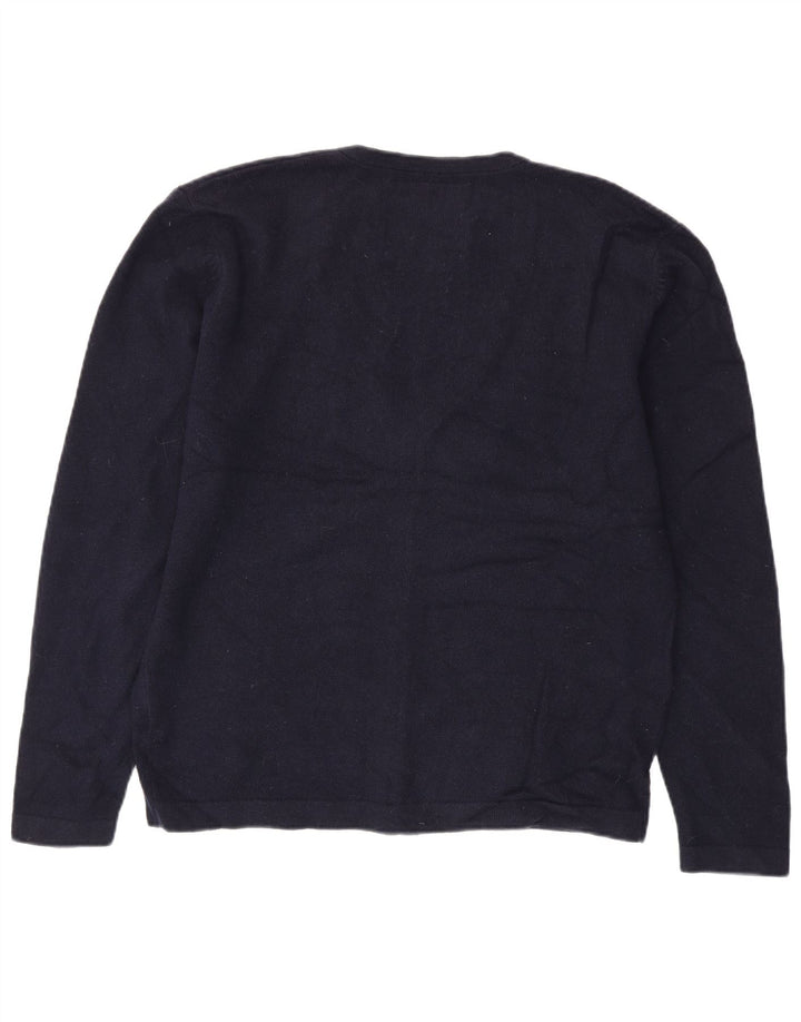 JACK WILLS Pulover cardigan pentru femei UK 18 XL bleumarin din lână de miel