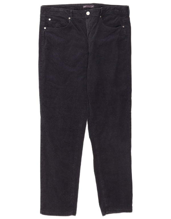 Marks & Spencer Pantaloni conici din velur pentru femei UK 18 XL W36 L29 bleumarin