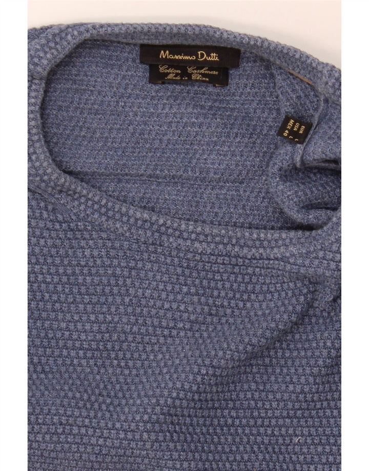 Pulover Massimo Dutti pentru bărbați cu gât roșu, mare, albastru, bumbac