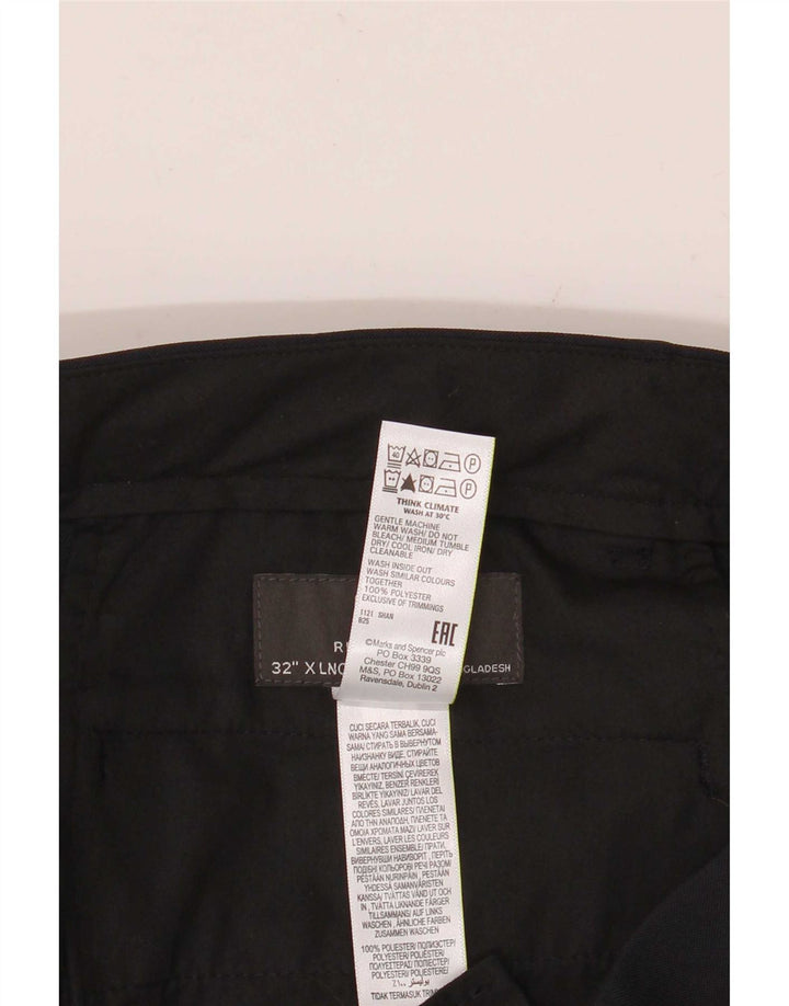 Pantaloni chino pentru bărbați Marks & Spencer, cu ajustare normală, L32 L35, poliester bleumarin