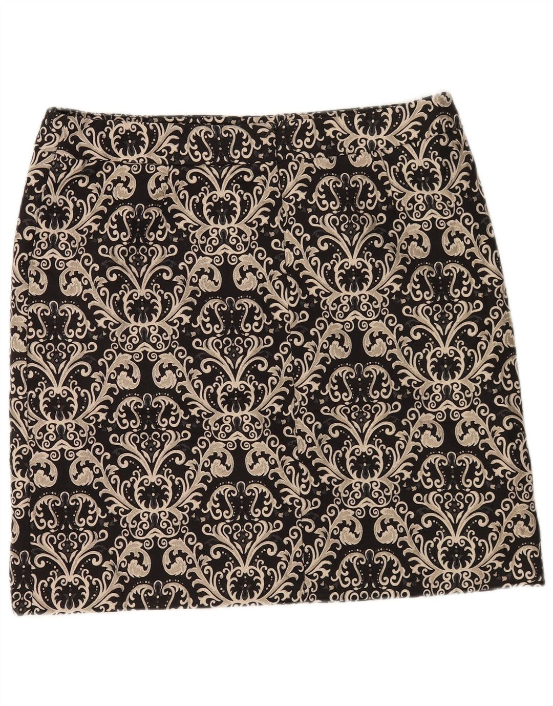 Fusta mini pentru femei Marks & Spencer UK 14 Large W34 Gold Paisley Poliester