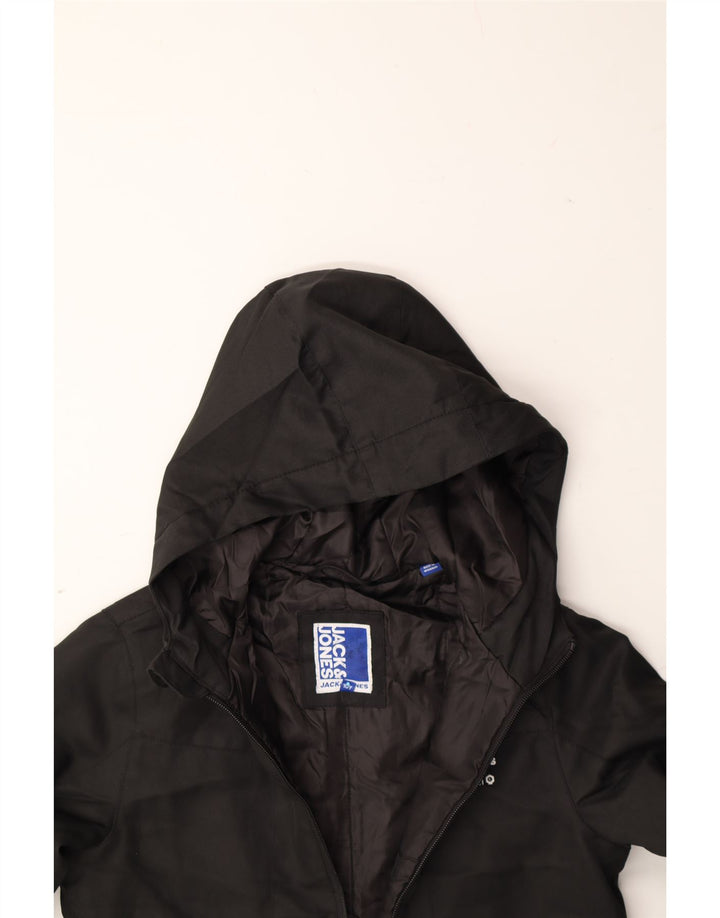 JACK & JONES Boys Hooded Windbreaker Jacket 9-10 Years Black Polyester Vintage Jack & Jones and Second-Hand Jack & Jones from Messina Hembry 