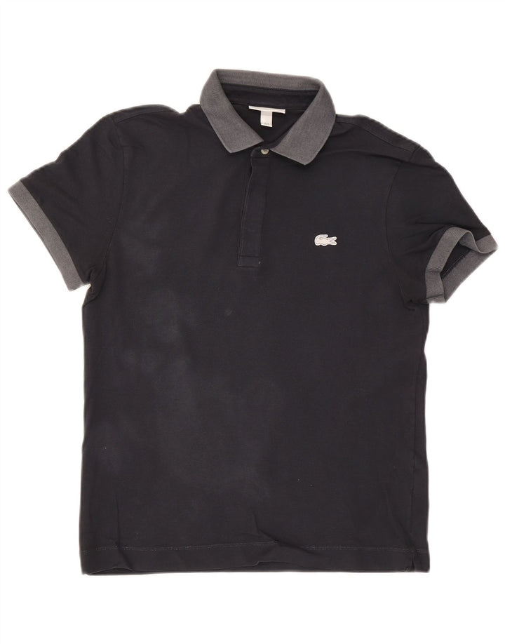 Tricou polo Lacoste pentru bărbați, cu formă regulată, mărimea 3, albastru bleumarin, color block