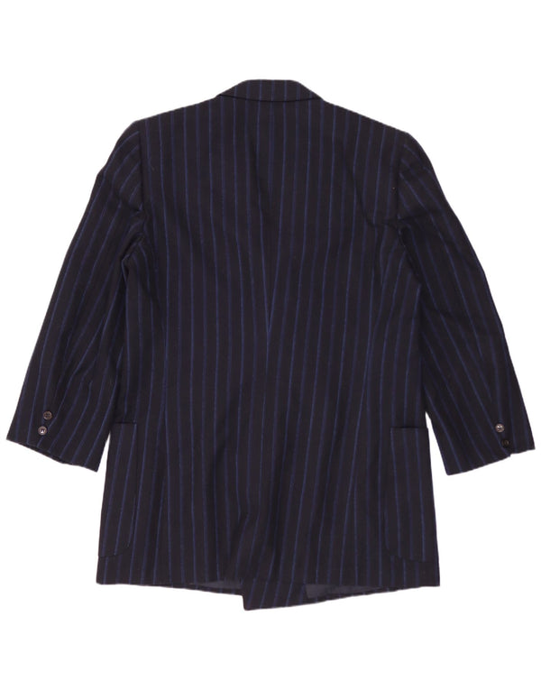 Jachetă vintage pentru bărbați cu două piepturi, UK 42 XL, bleumarin, cu dungi