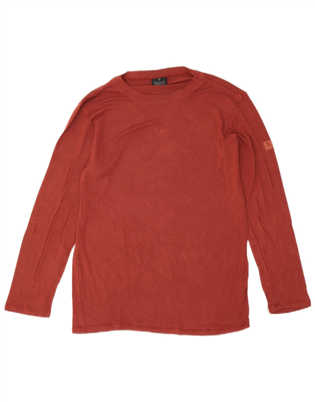 Trussardi Jeans Top pentru bărbați cu mânecă lungă, mare, roșu, viscoză