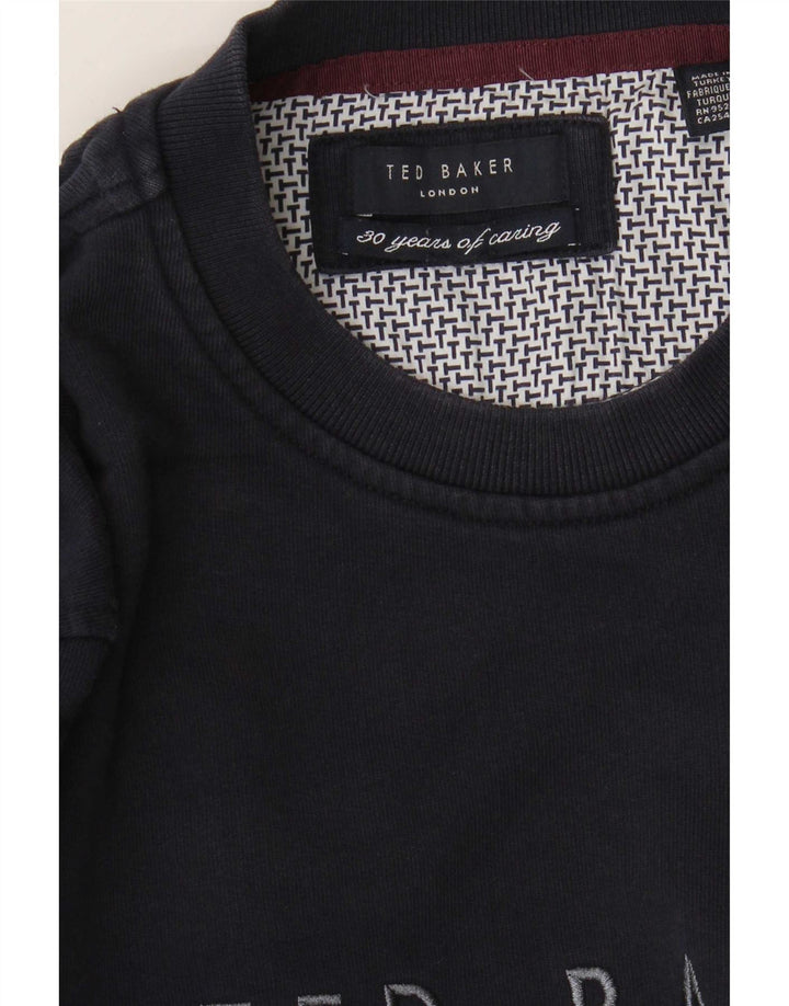 Ted Baker Pulover grafic pentru bărbați, albastru mic, bleumarin