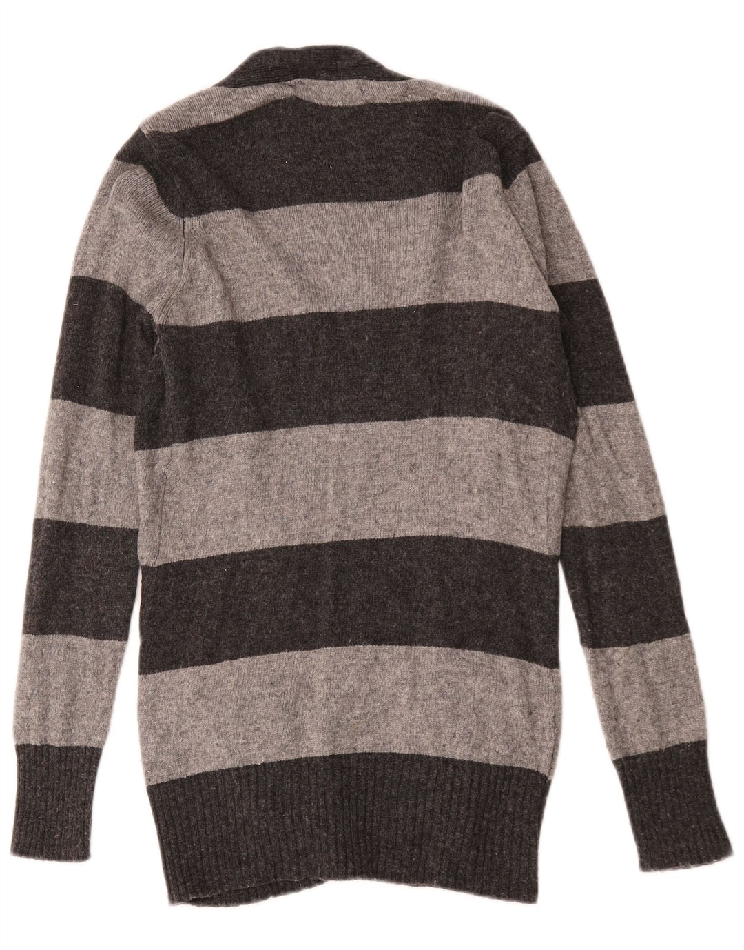 Pulover cardigan pentru femei Zara UK 12, gri mediu, raion cu dungi