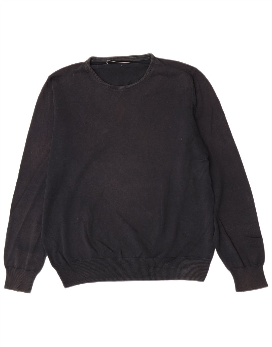 Pulover pentru bărbați Zara, cu gât crew, mare, negru