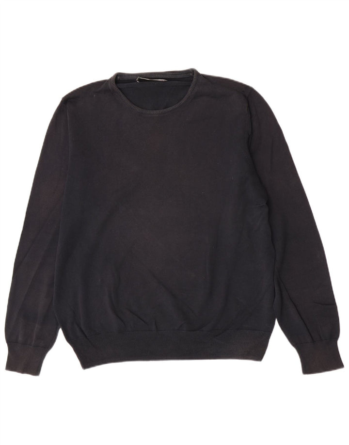 Pulover pentru bărbați Zara, cu gât crew, mare, negru
