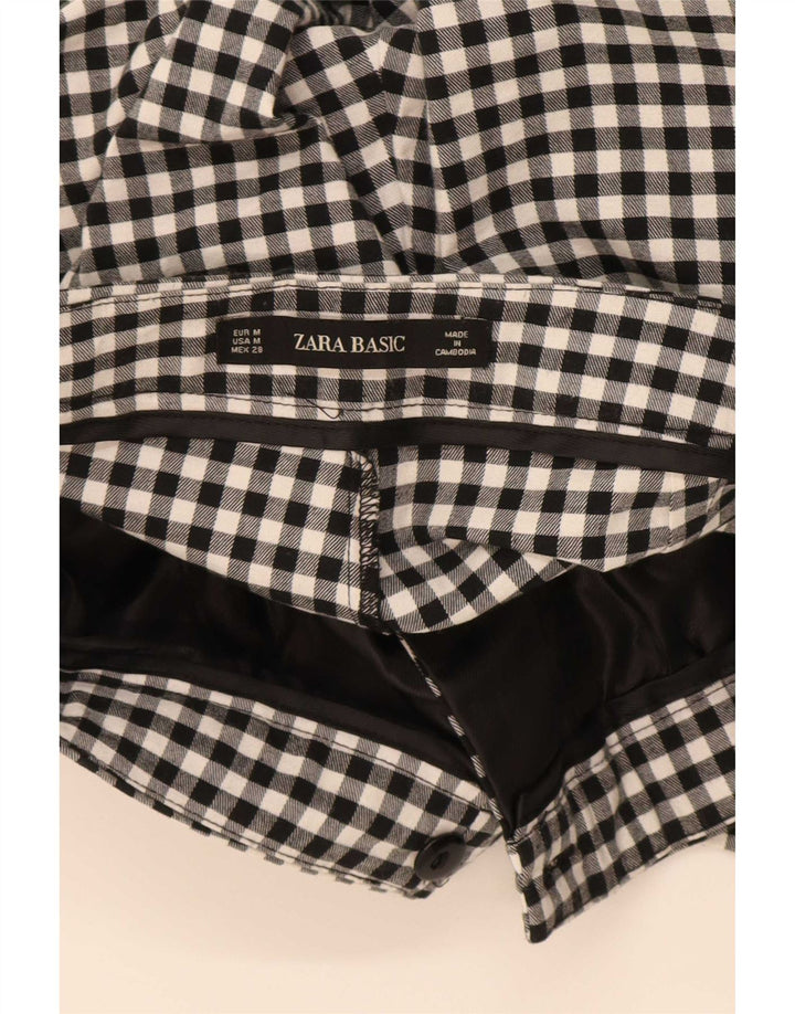 Pantaloni tăiați pentru femei Zara, slim, L28 L26, bumbac negru