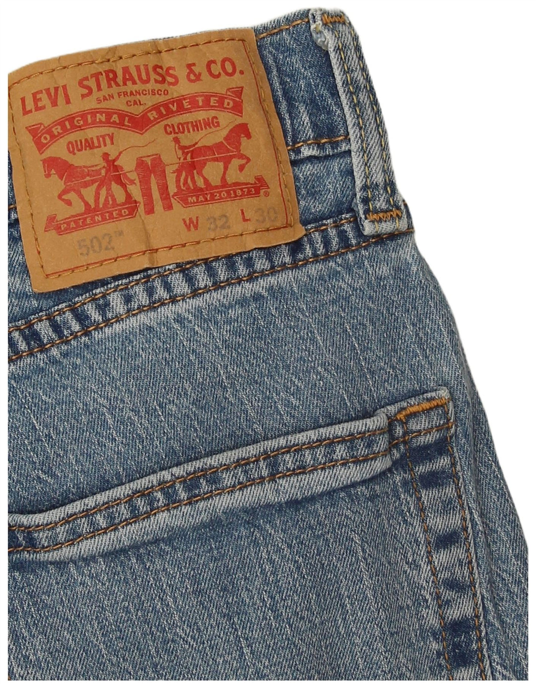 Blugi conici pentru bărbați Levi's 502 W32 L30 Bumbac albastru