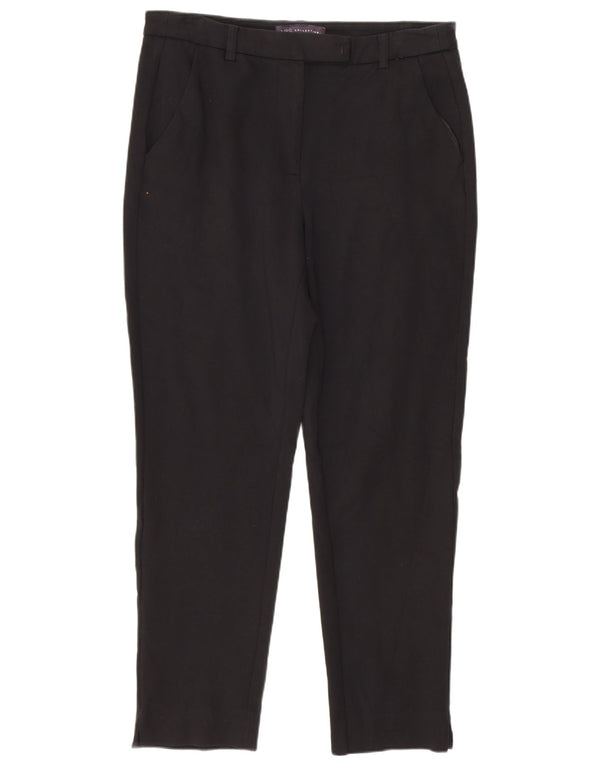 Marks & Spencer Womens Crop Suit Trousers UK 12 Medium W30 L25 Black