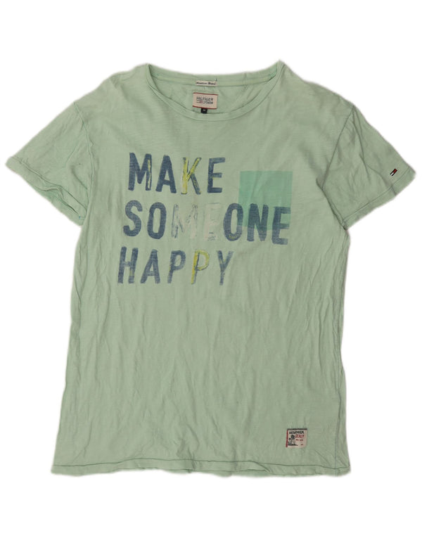 Tricou grafic Tommy Hilfiger pentru bărbați Top din bumbac verde mediu