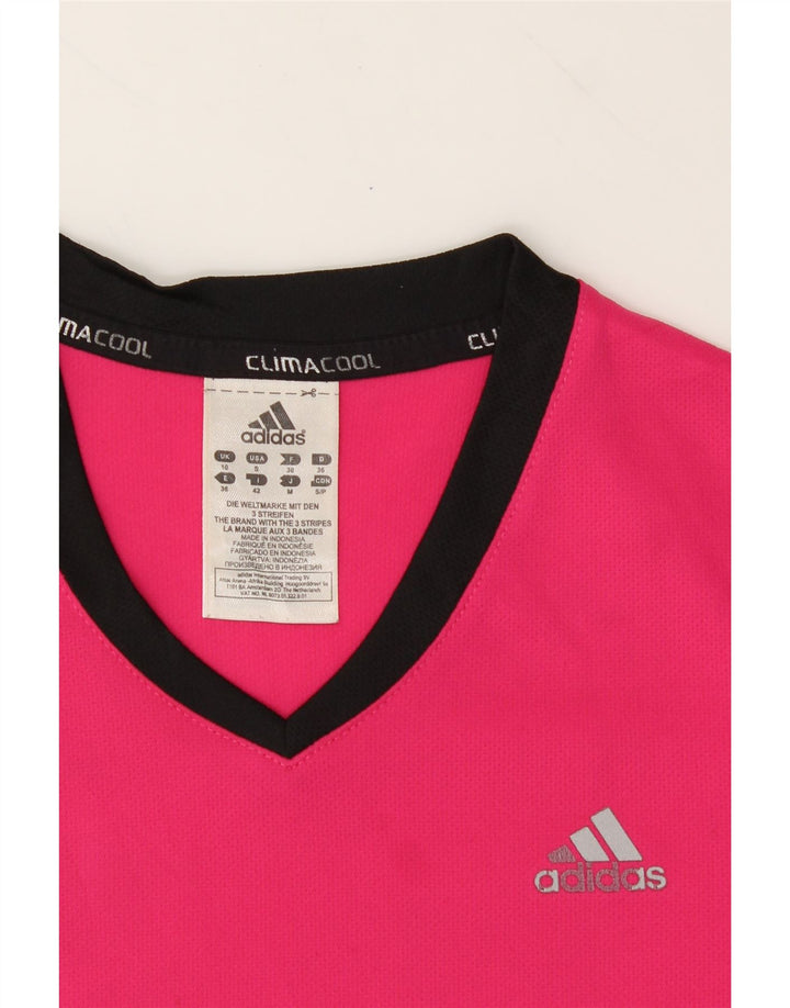 ADIDAS Womens Climacool T-Shirt Top UK 10 Small  Pink Polyester Vintage Adidas and Second-Hand Adidas from Messina Hembry 