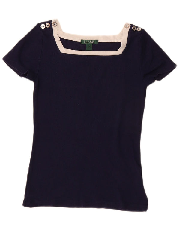 Tricou pentru femei Ralph Lauren Top UK 10 mic, bleumarin, bumbac color bloc