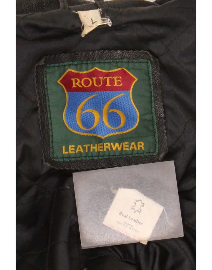 Jachetă de piele pentru bărbați Route 66 UK 40, mare, neagră