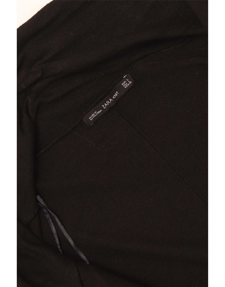 Pulover cardigan deschis pentru femei Zara UK 14 mare negru