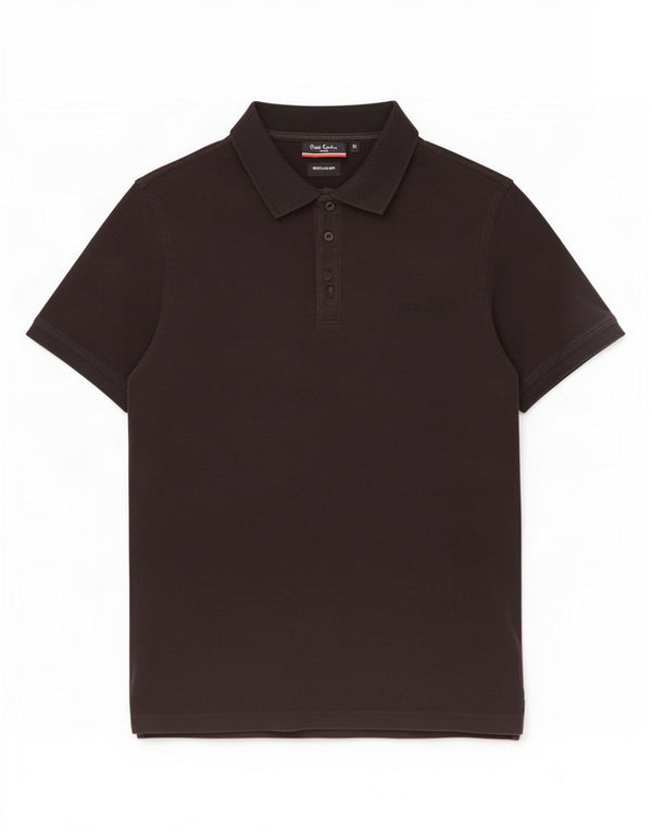 Cămașă polo Pierre Cardin pentru bărbați, bumbac negru mediu, cu formă regulată