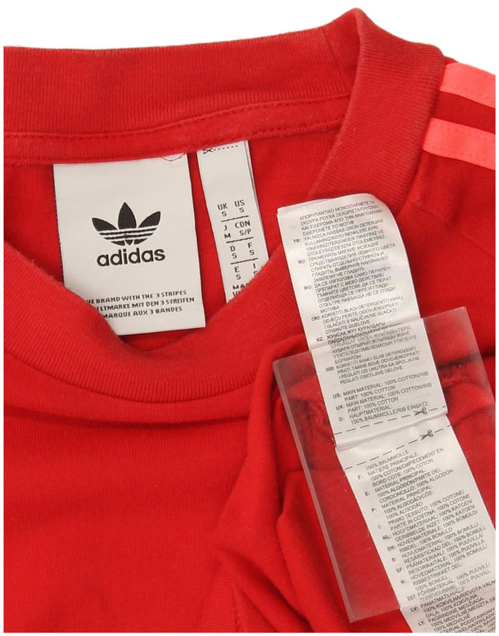 Adidas Top cu mânecă lungă pentru bărbați din bumbac roșu mic