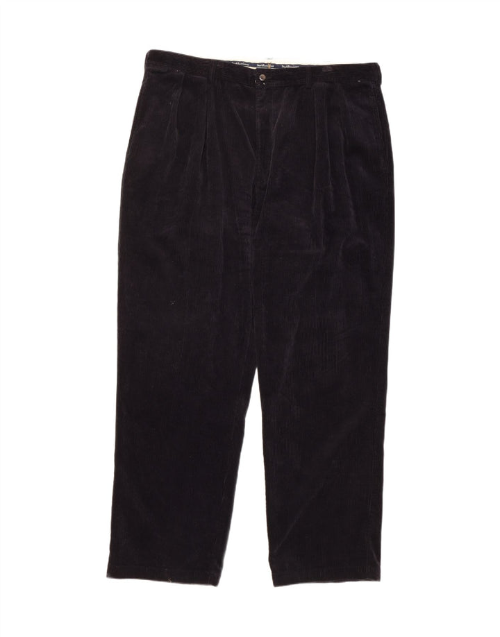 POLO RALPH LAUREN Pantaloni pentru bărbați din velur cu țeavă W42 L32 bumbac negru