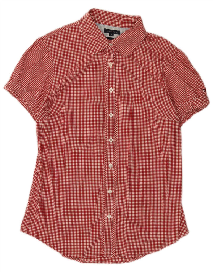 Cămașă cu mânecă scurtă Tommy Hilfiger pentru femei US 8 Medium Red Gingham