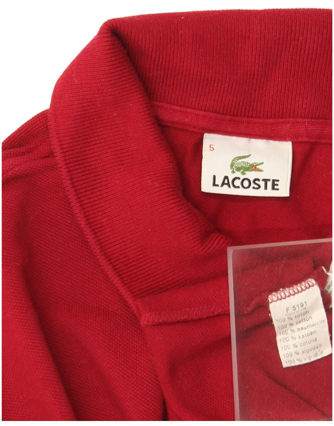 Tricou polo Lacoste pentru bărbați, mărimea 5, bumbac roșu mare