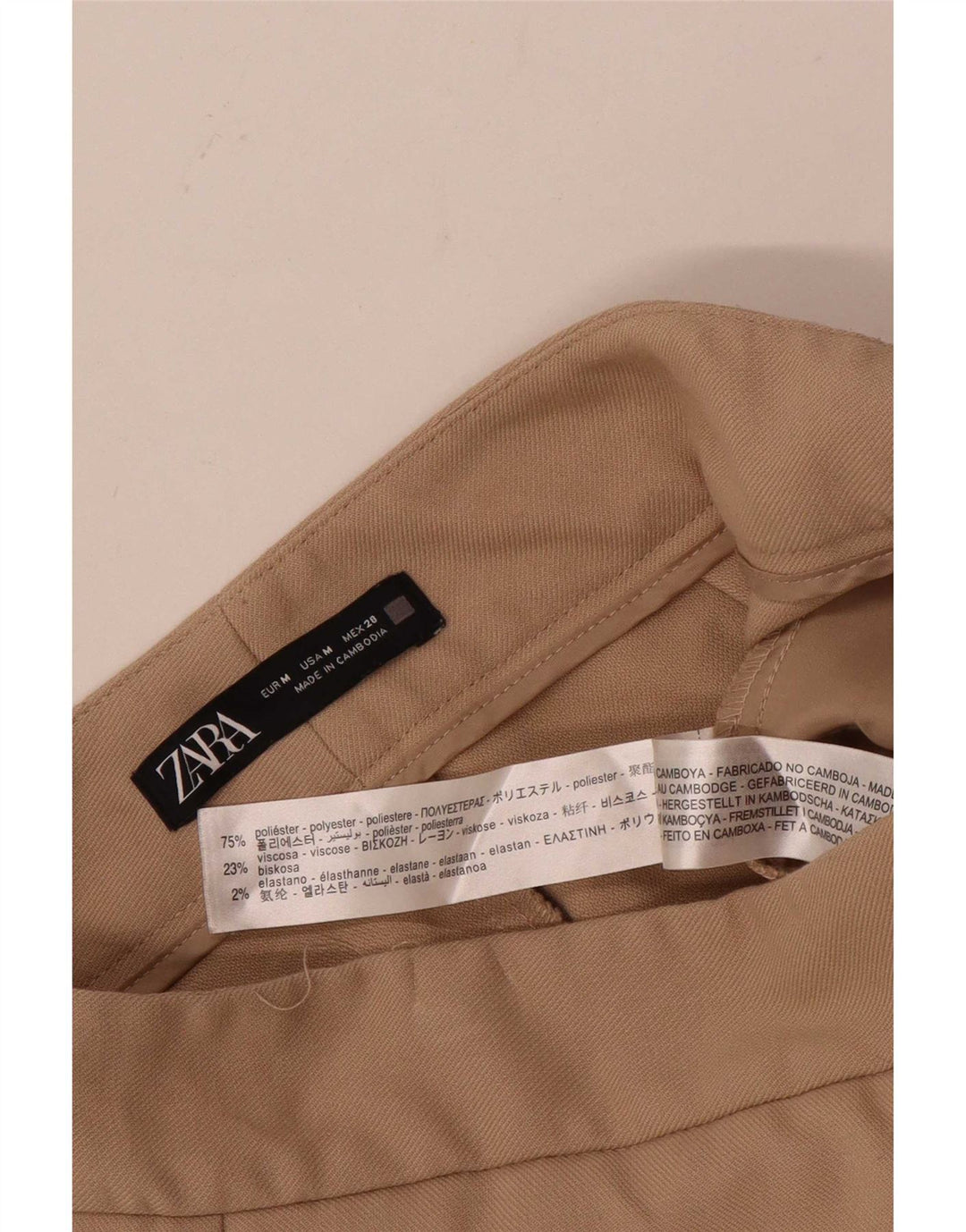 Pantaloni tăiați pentru femei ZARA L28 L24 Bej Poliester