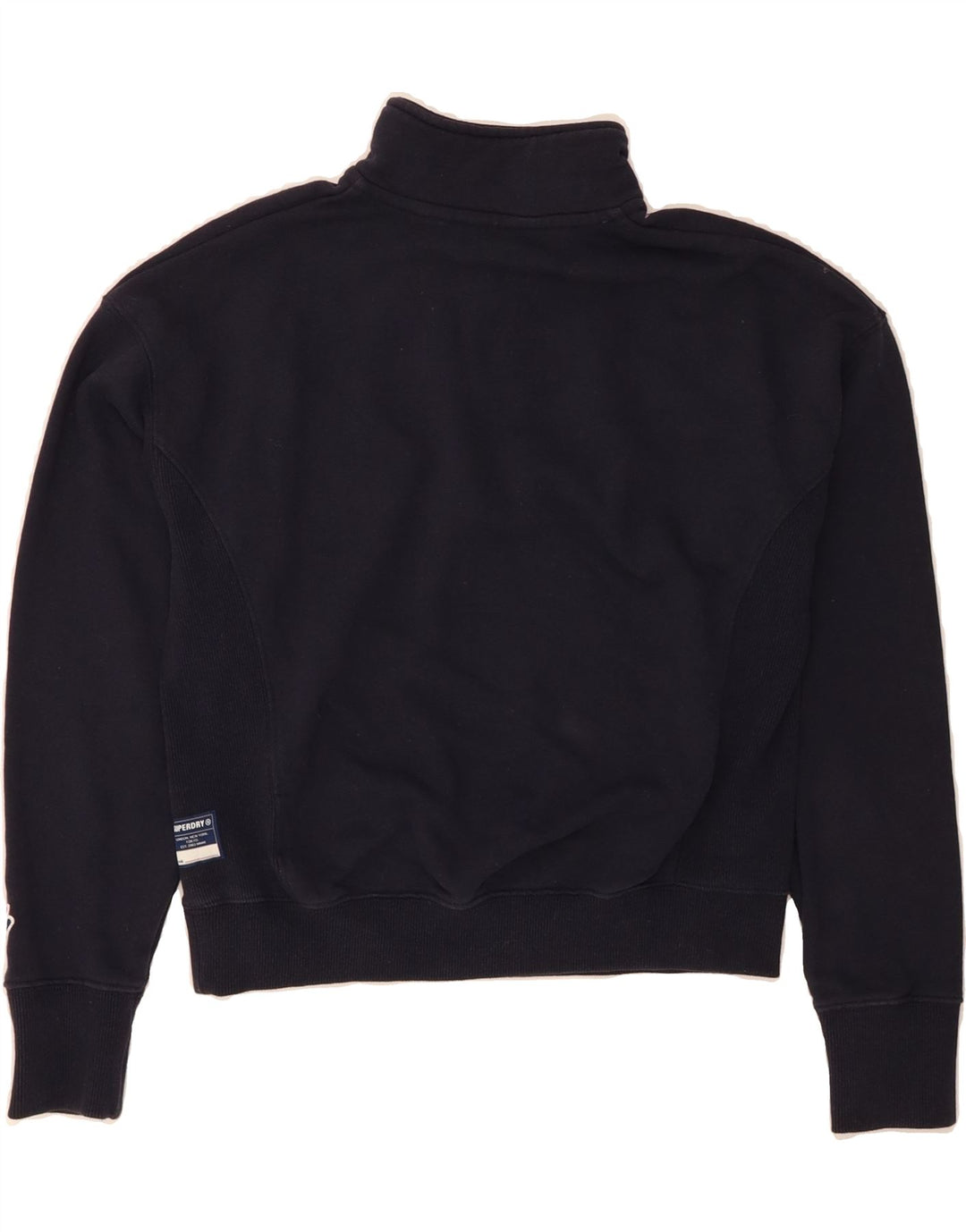 SUPERDRY Womens Oversized Zip Neck Sweatshirt Jumper UK 8 Small  Navy Blue Vintage Superdry and Second-Hand Superdry from Messina Hembry 