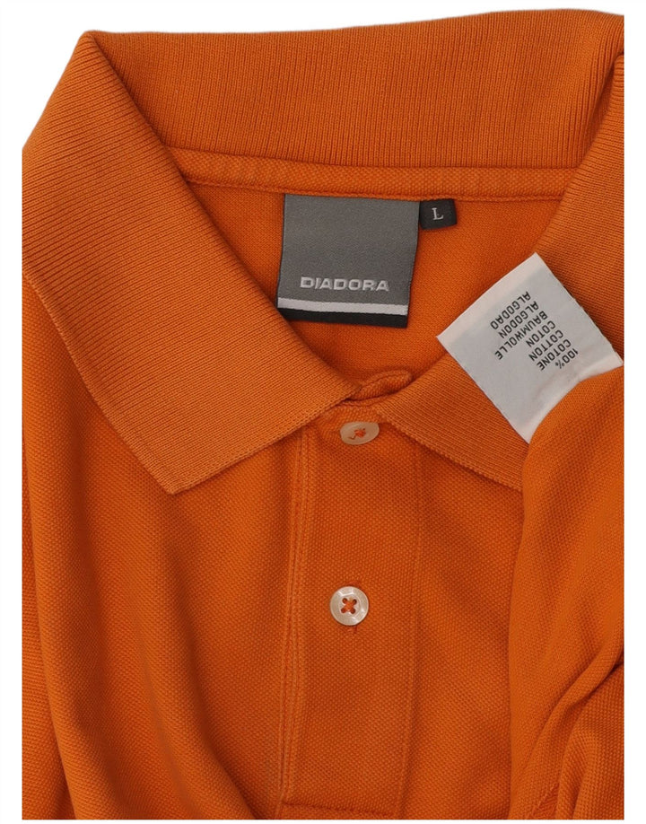 Tricou polo pentru bărbați Diadora, bumbac portocaliu mare