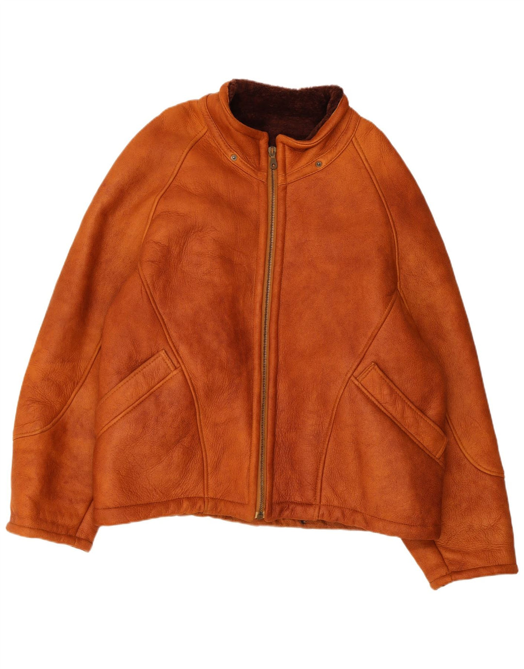 Jachetă vintage pentru femei din shearling UK 12 maro mediu