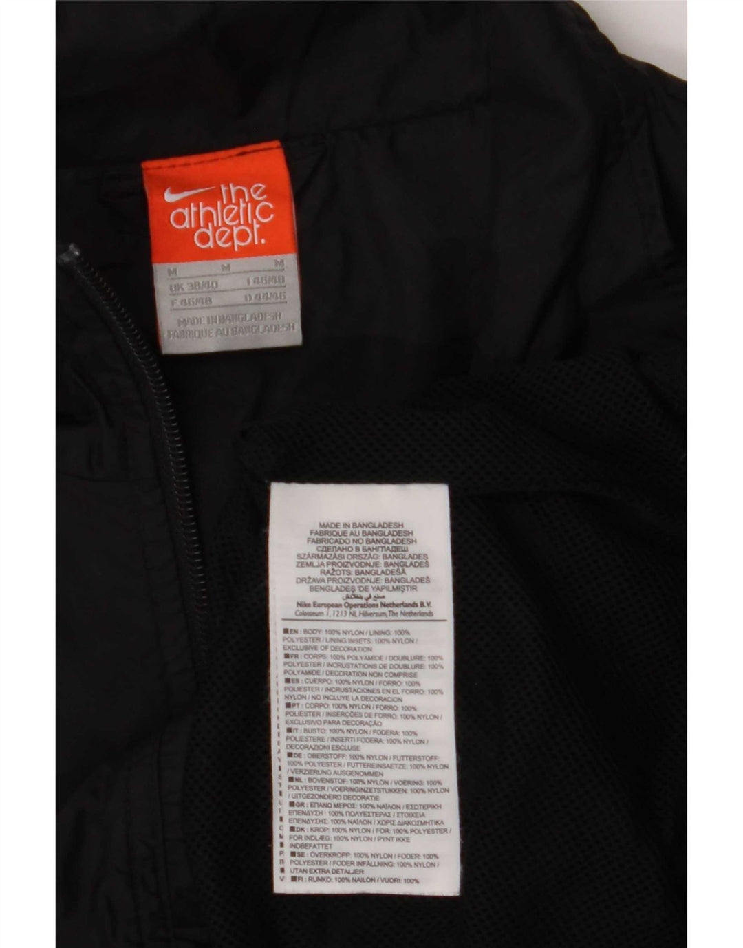 Jachetă de trening Nike pentru bărbați Marea Britanie 38/40 Medium Negru Colorblock Nylon