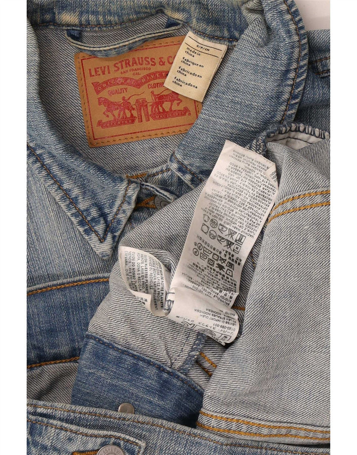 Jachetă de blugi cu grafic pentru femei Levi's UK 8 Small Blue Bumbac